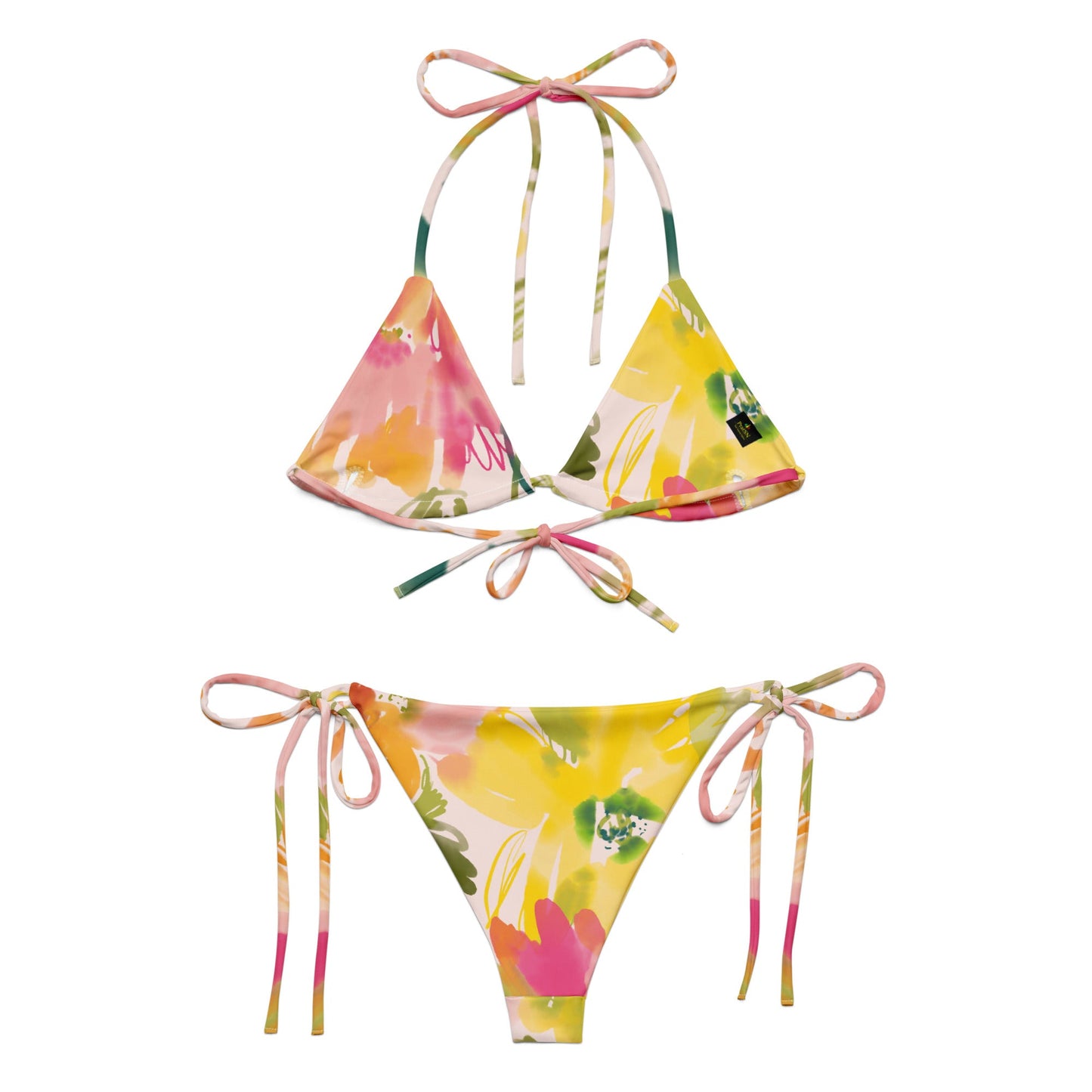 All - over print recycled string bikini, bathing suits, Swimming Suits. Women's Swimwear - PratSN