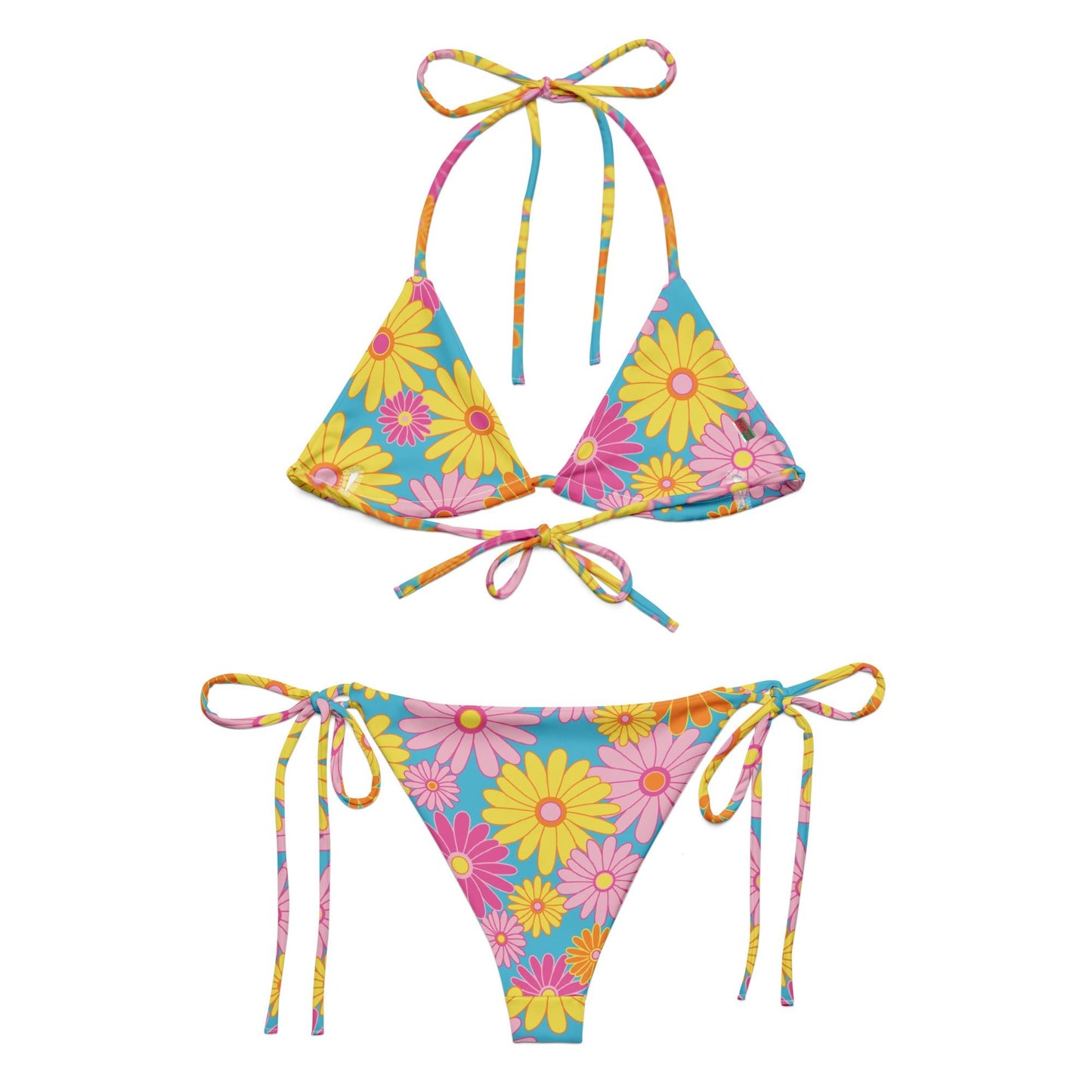 All - over print recycled string bikini, bathing suits, Swimming Suits. Women's Swimwear - PratSN