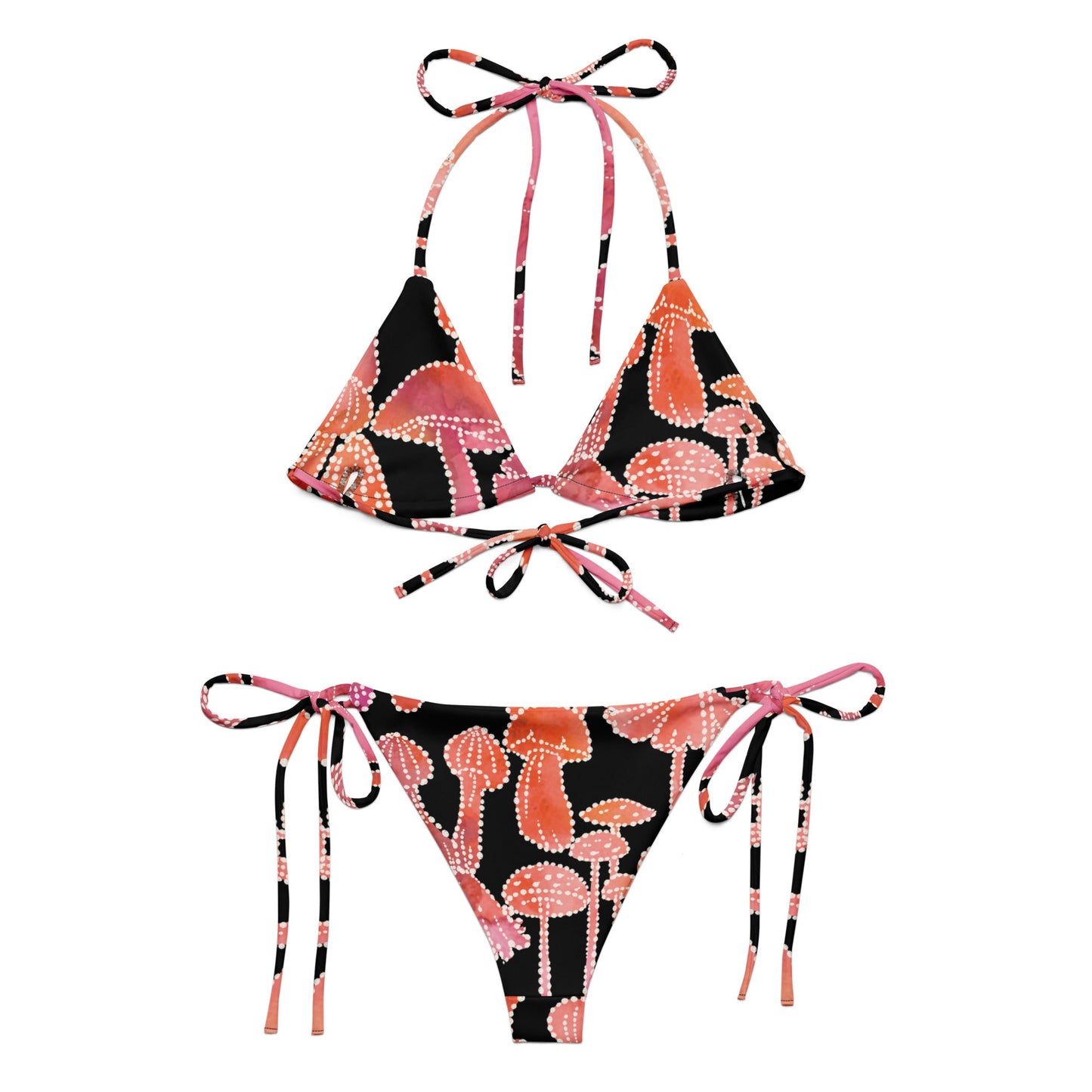 All - over print recycled string bikini, bathing suits, Swimming Suits. Women's Swimwear - PratSN