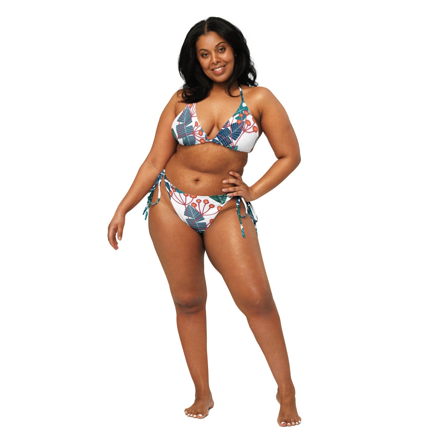 All - over print recycled string bikini, bathing suits, Swimming Suits. Women's Swimwear - PratSN