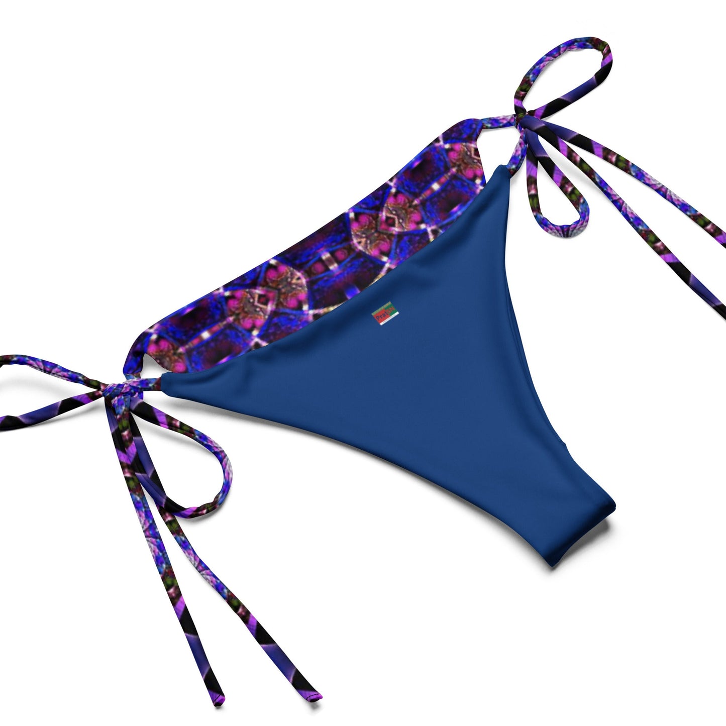 All - over print recycled string bikini Blue Bikini, Floral Bikini, Cute Summer Bikini - PratSN