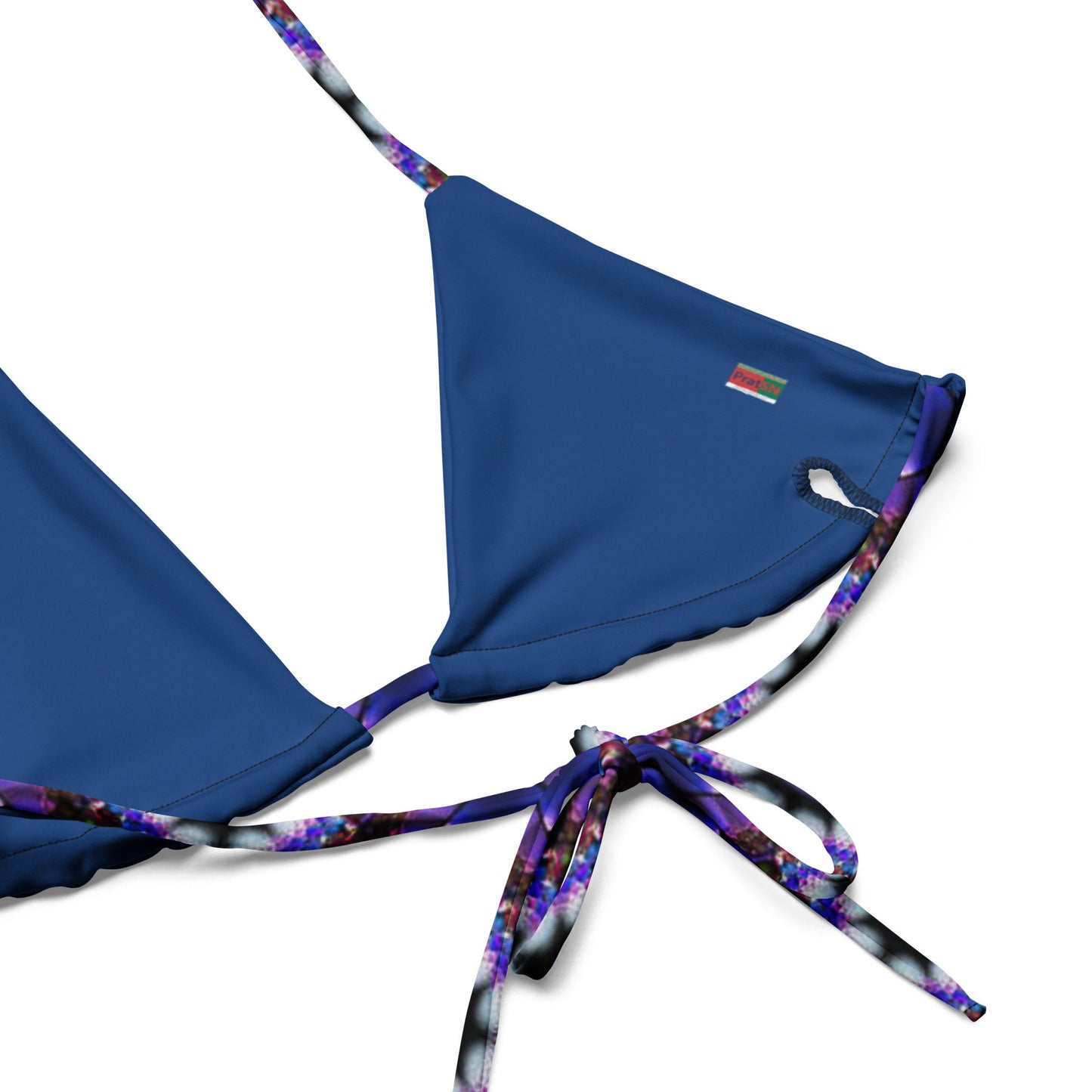 All - over print recycled string bikini Blue Bikini, Floral Bikini, Cute Summer Bikini - PratSN
