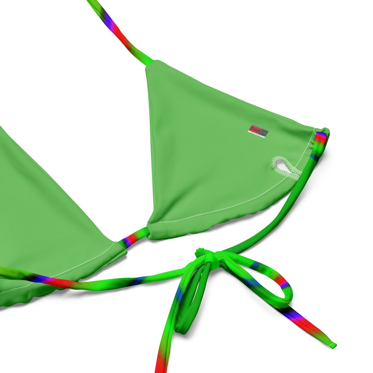All - over print recycled string bikini Lime green Blue Bikini - PratSN
