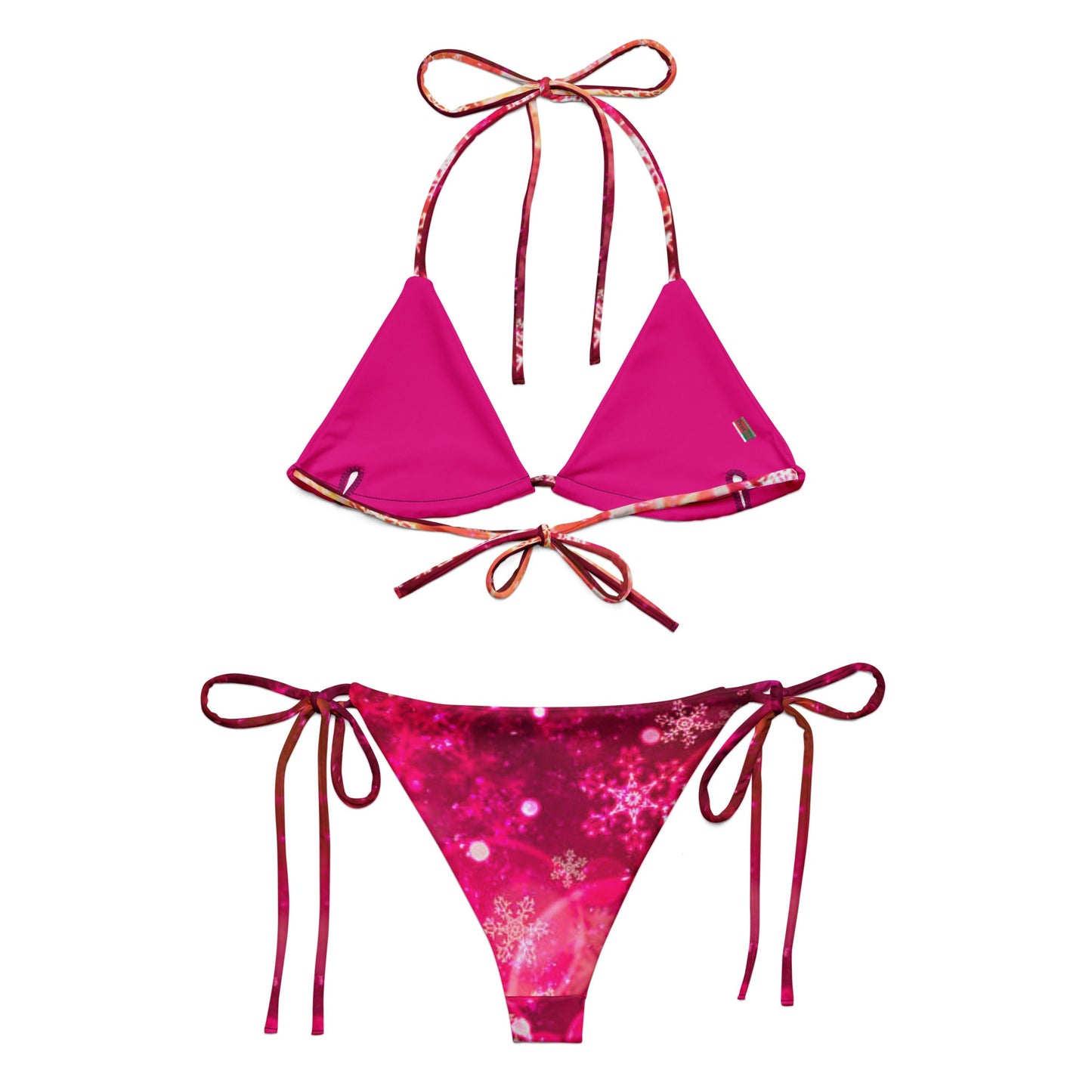 All - over print recycled string bikini, Pink Outfit bathing suits, Swimming Suits. Women's Swimwear - PratSN