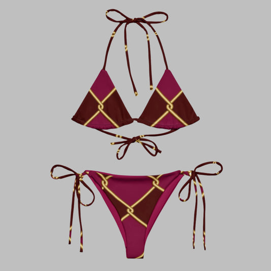 All - over print recycled string bikini, Women's Outfit, bathing suits, Swimming Suits, Swimwear - PratSN