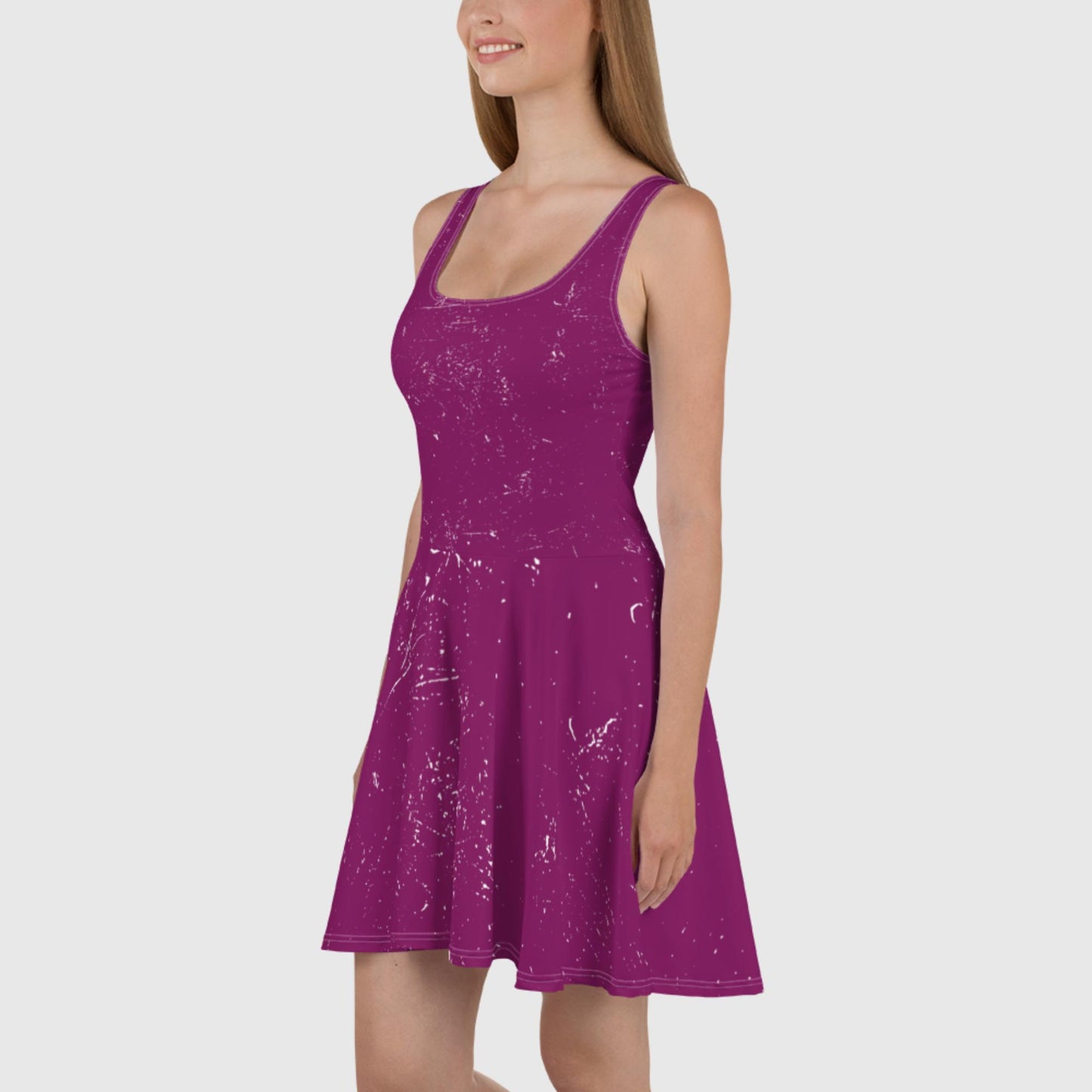 Spring Skater Dress in Boysenberry Glitter - Women's Summer Fashion