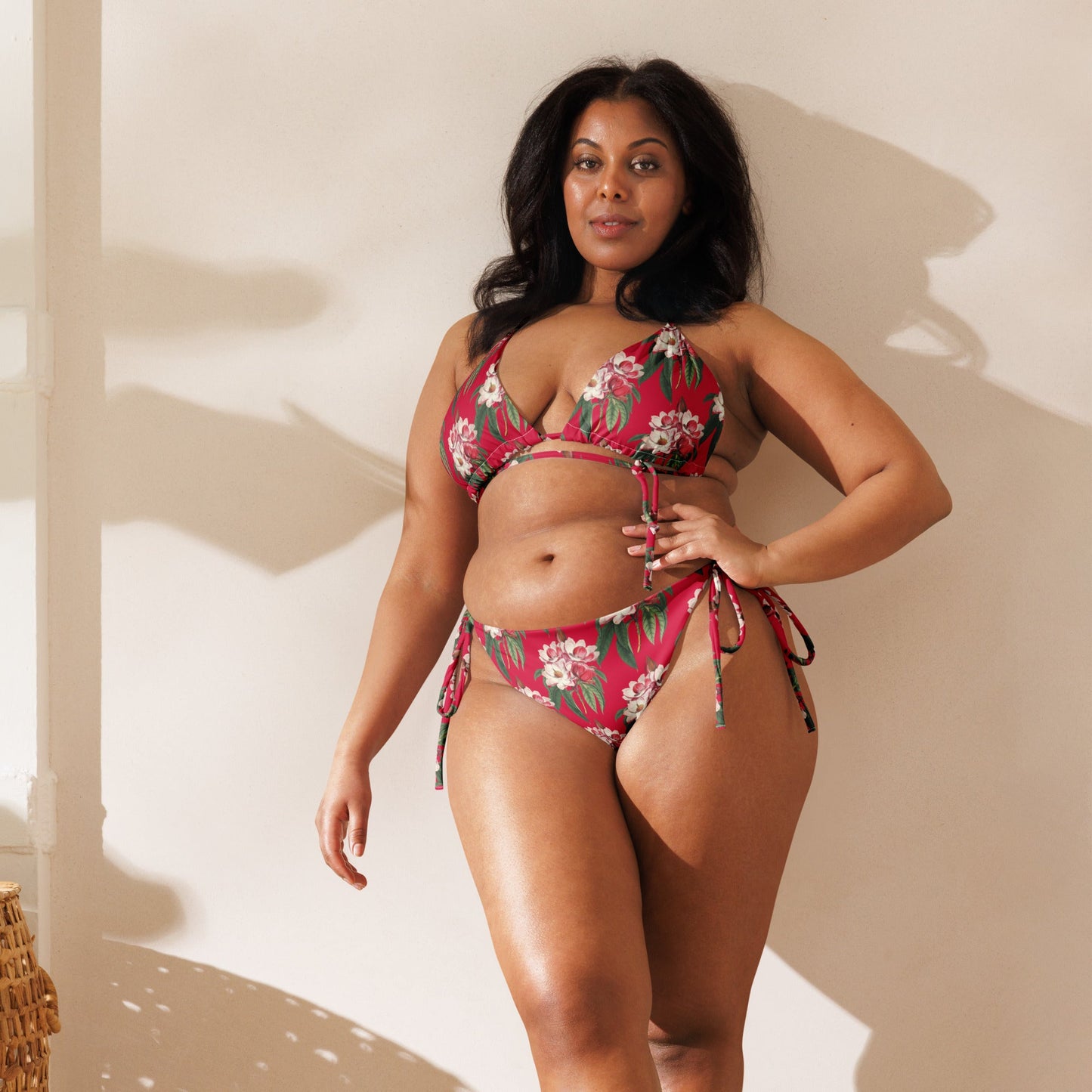 All - over print string bikini, Floral Bikini, Cute Summer Bikini - PratSN