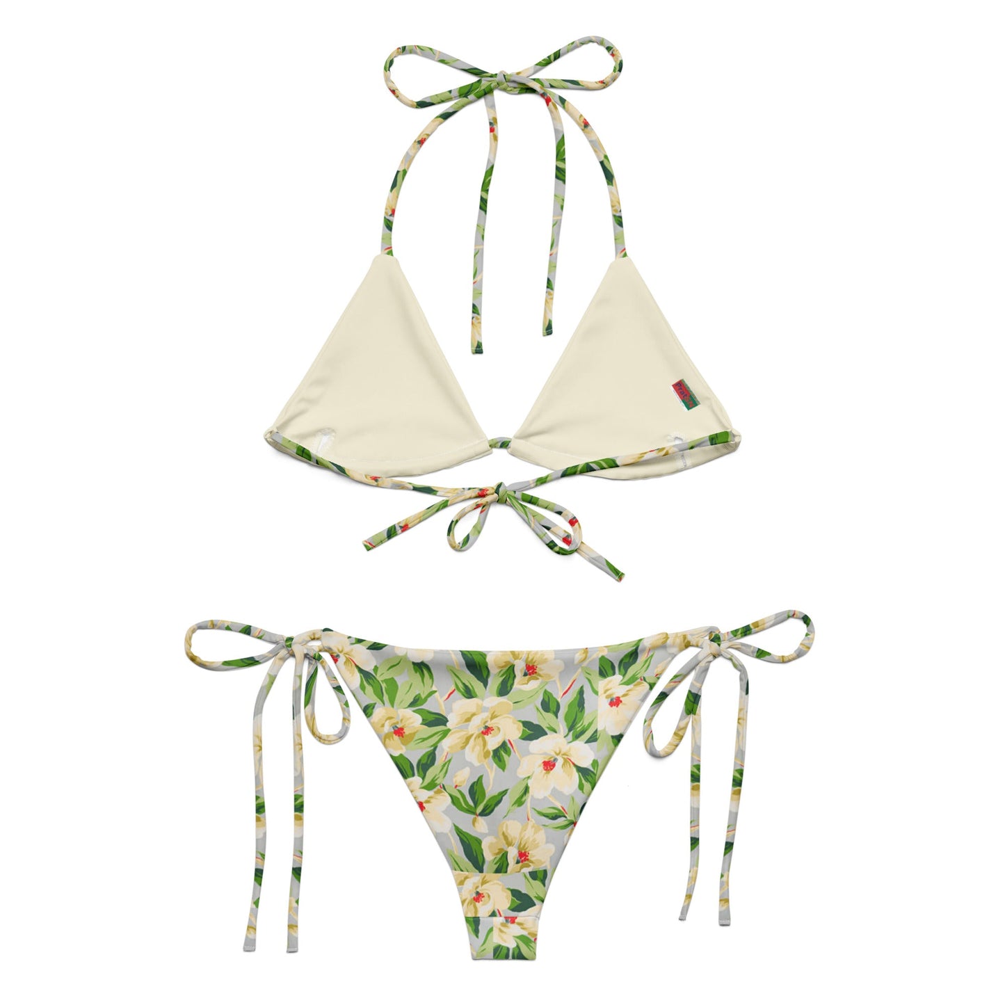 All - over print string bikini, Floral Bikini, Cute Summer Bikini - PratSN