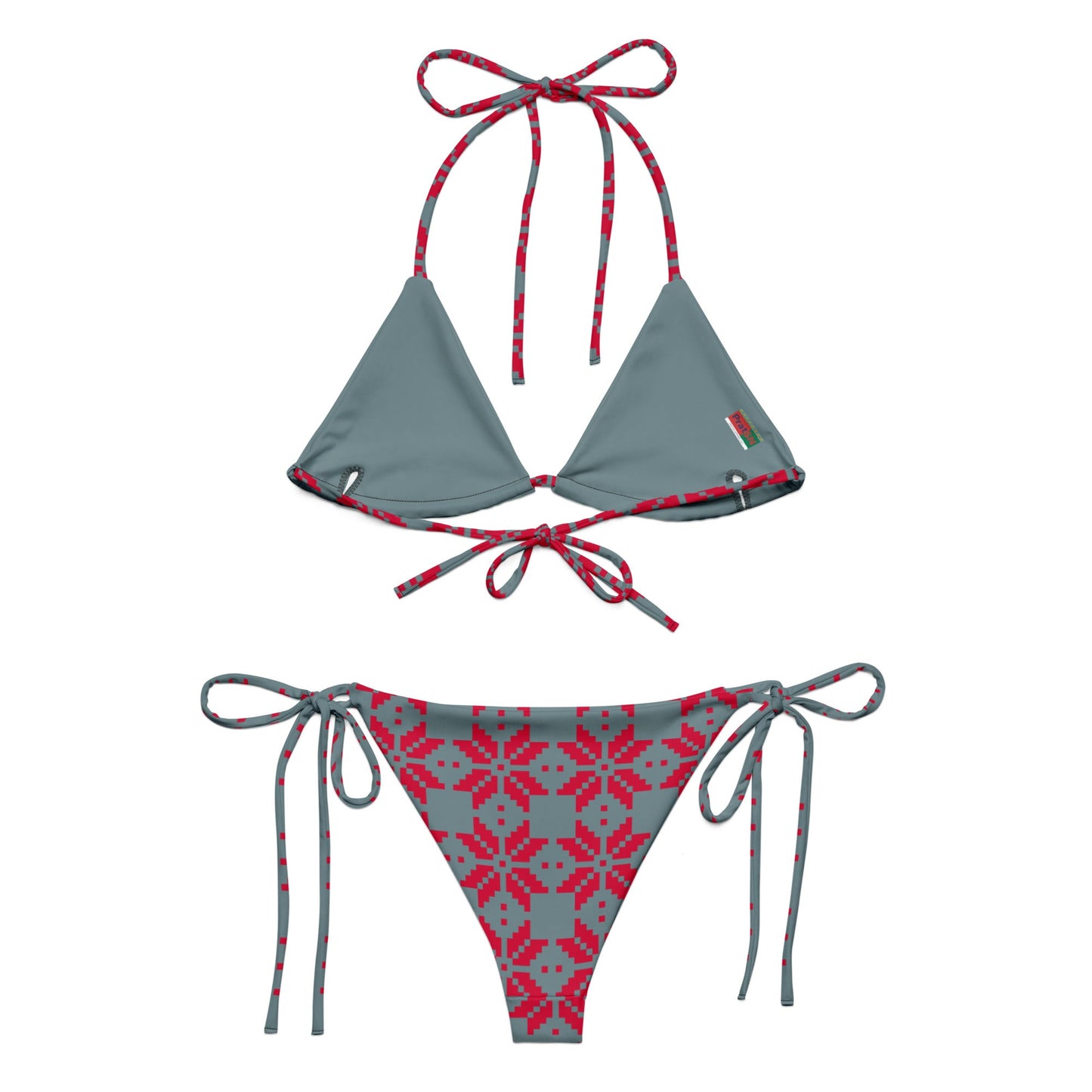 All - over print string bikini, Floral Bikini, Cute Summer Bikini - PratSN
