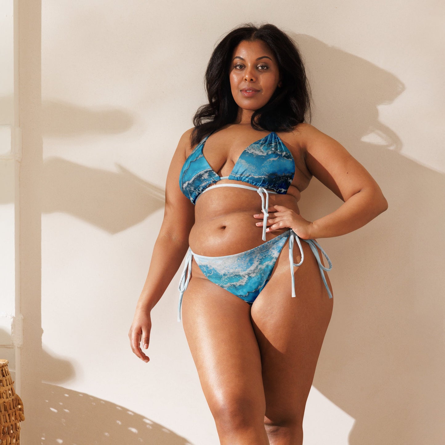 All - over print string bikini Halter String Bikini Bottom - PratSN