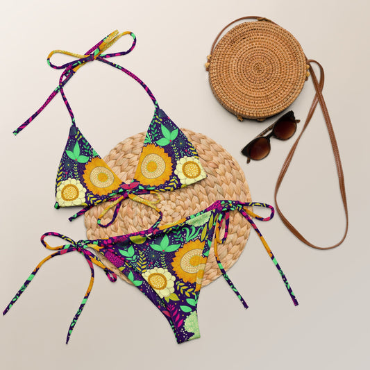 All - over print string bikini | Halter String Bikini Bottom - PratSN