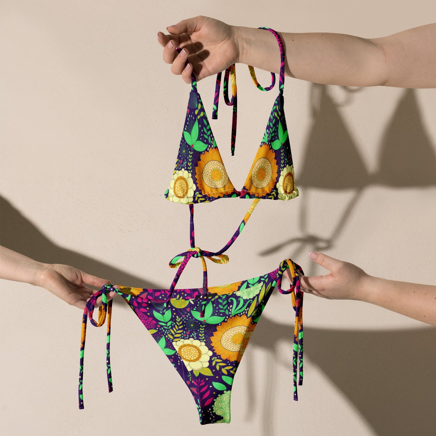 All - over print string bikini | Halter String Bikini Bottom - PratSN