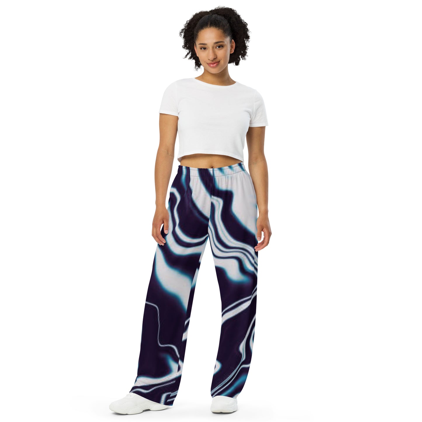 Unisex wide-leg pants-Liquid pattern Loose Fit Trousers