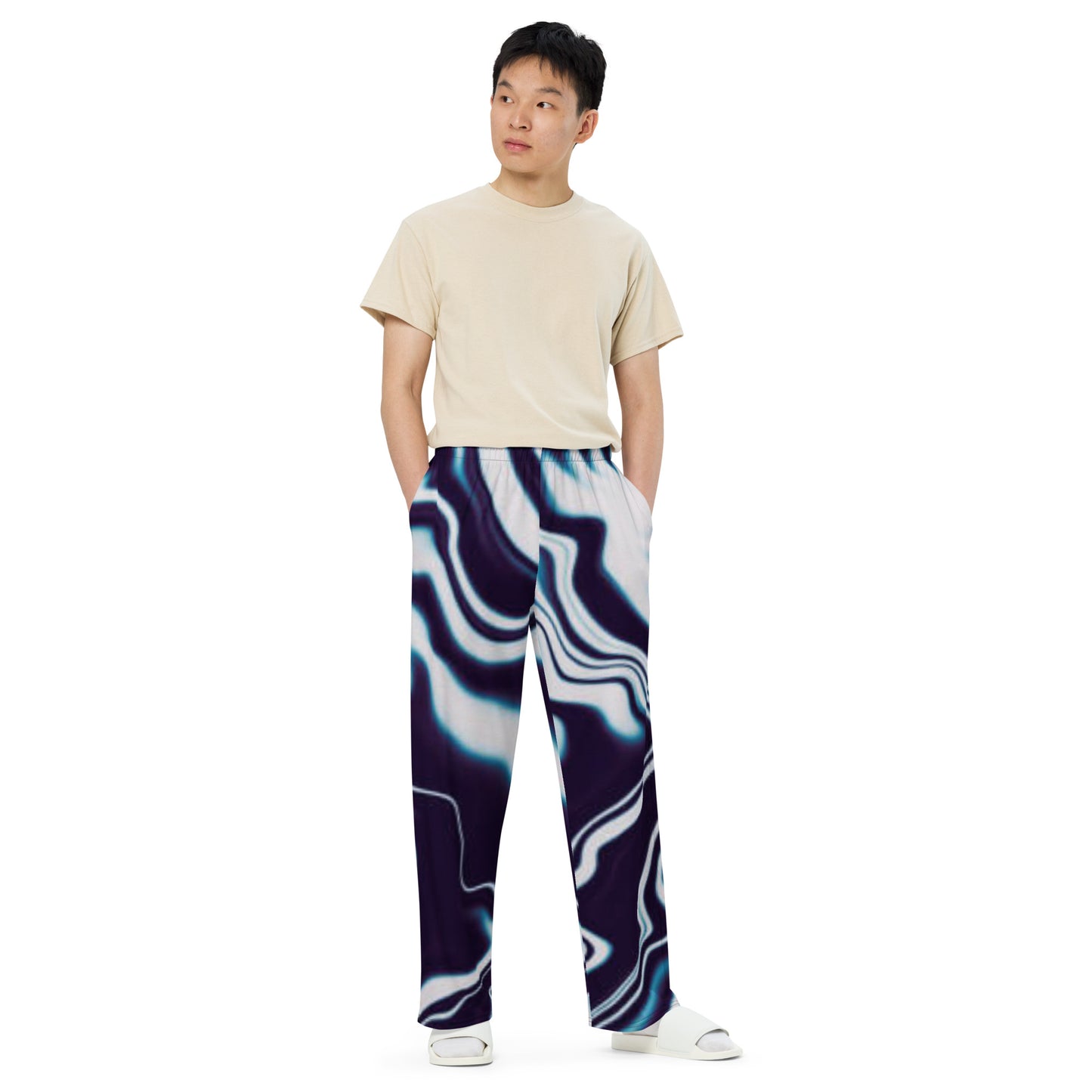 Unisex wide-leg pants-Liquid pattern Loose Fit Trousers