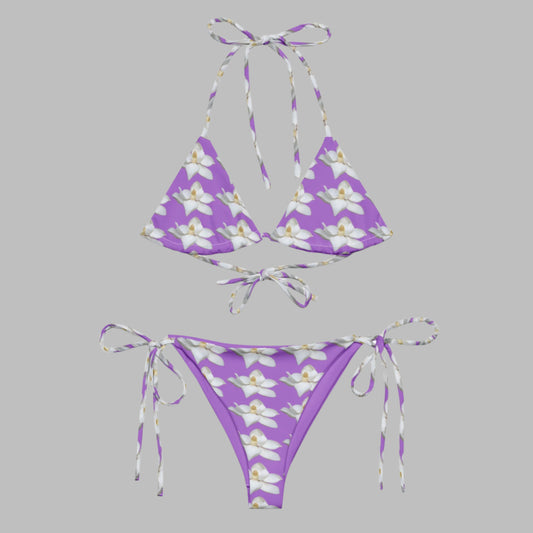 All - over print Women's string bikini, Floral Swimsuit, Swimwear, Bathing Suit, Floral Bikini, Cute Summer Bikini - PratSN
