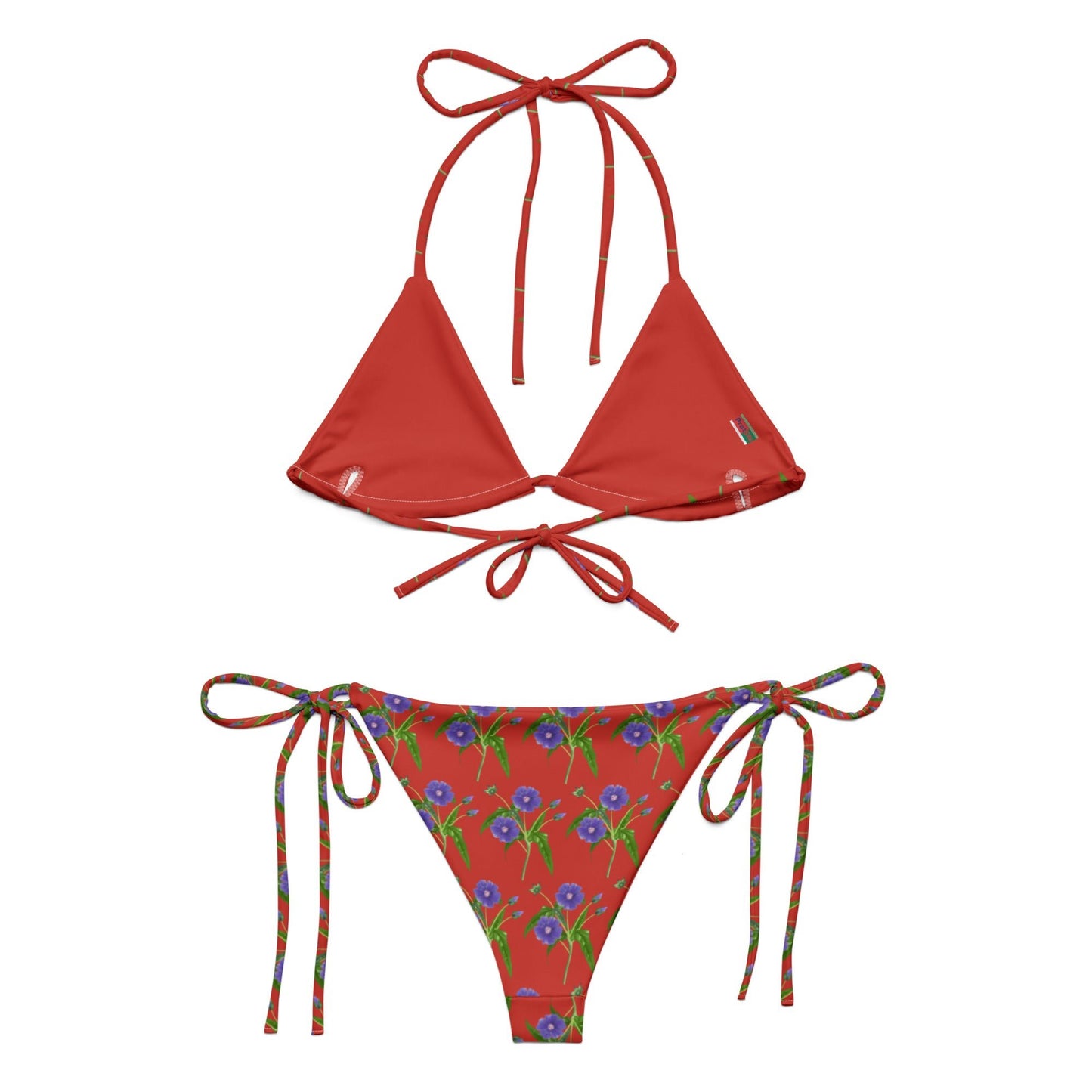 All - over print Women's string bikini, Harley Davidson Purple Flower Swimsuit, Swimwear, Cute Summer Bikini - PratSN