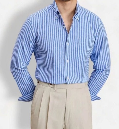 Antonios Business Striped Long - sleeve Shirt - PratSN