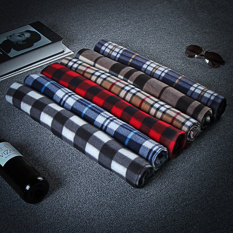 Autumn And Winter Black And White Plaid Plus - sized Thickening Thermal Men's And Women's Scarf - PratSN