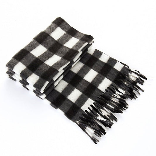 Autumn And Winter Black And White Plaid Plus - sized Thickening Thermal Men's And Women's Scarf - PratSN