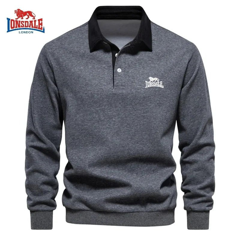 Autumn and winter men's embroidery brand pure cotton long sleeved polo shirt new fashion casual multifunctional jacket top - PratSN