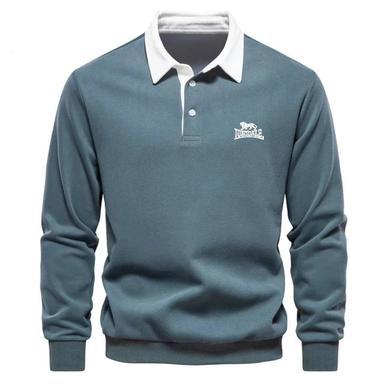 Autumn and winter men's embroidery brand pure cotton long sleeved polo shirt new fashion casual multifunctional jacket top - PratSN