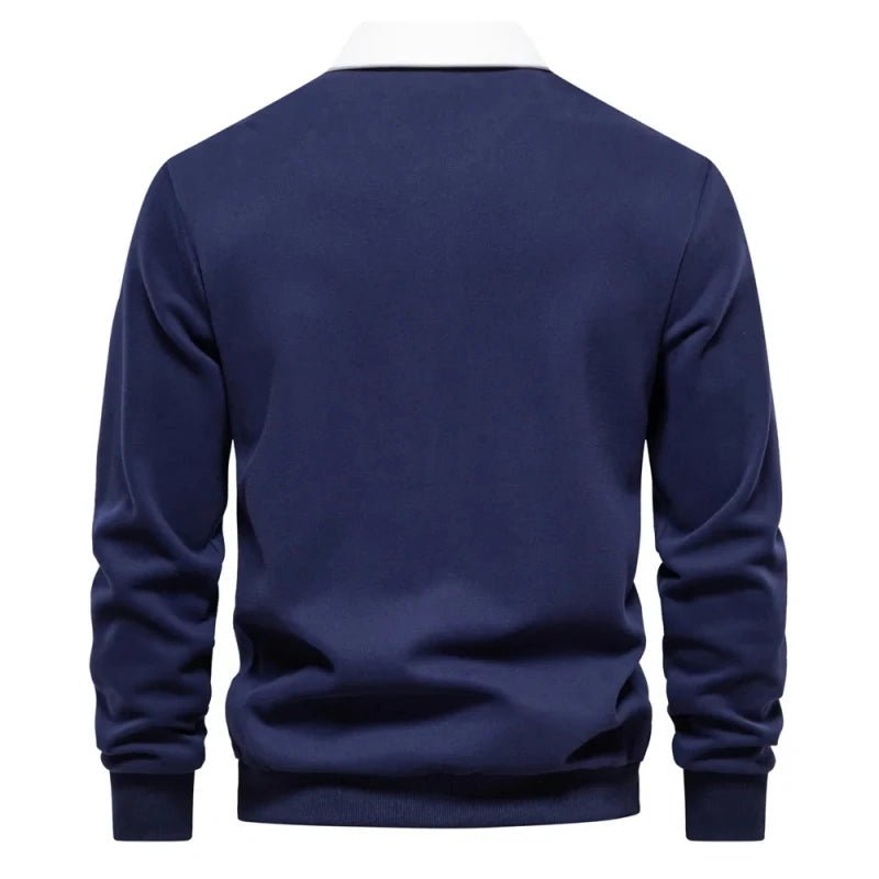 Autumn and winter men's embroidery brand pure cotton long sleeved polo shirt new fashion casual multifunctional jacket top - PratSN