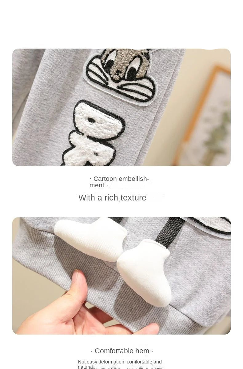 Autumn Kid Boy Clothes Set Cartoon Printed Sweatshirts Pullover Top and Pants Bottom 2pcs Suit Children Girls Outfits Tracksuits - PratSN