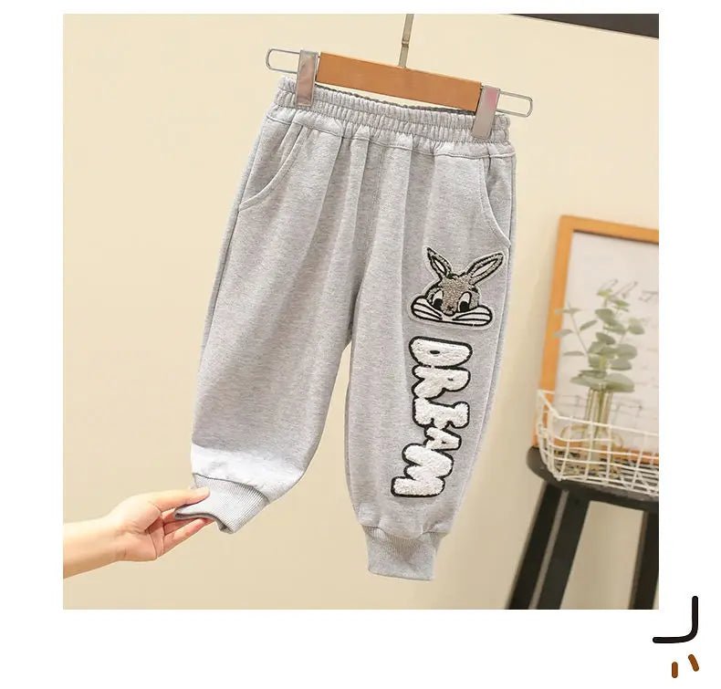 Autumn Kid Boy Clothes Set Cartoon Printed Sweatshirts Pullover Top and Pants Bottom 2pcs Suit Children Girls Outfits Tracksuits - PratSN