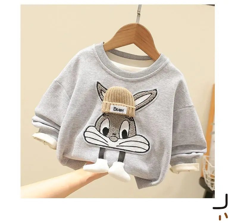 Autumn Kid Boy Clothes Set Cartoon Printed Sweatshirts Pullover Top and Pants Bottom 2pcs Suit Children Girls Outfits Tracksuits - PratSN