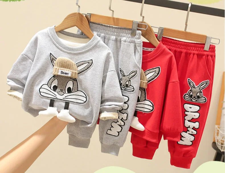 Autumn Kid Boy Clothes Set Cartoon Printed Sweatshirts Pullover Top and Pants Bottom 2pcs Suit Children Girls Outfits Tracksuits - PratSN