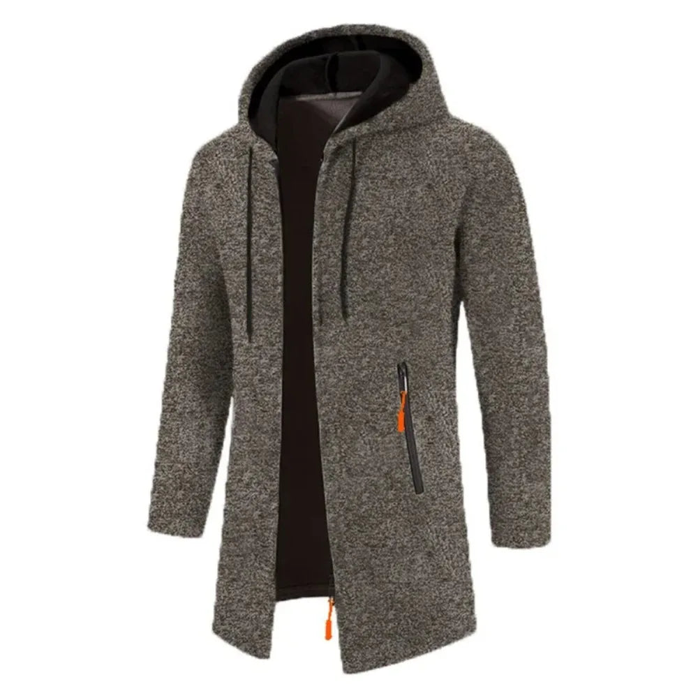 Autumn Men's Long Sleeve Sweatshirts for Men with Zipper Hooded Mens Oversize Winter Top Jacket Coat Warm Streetwear - PratSN