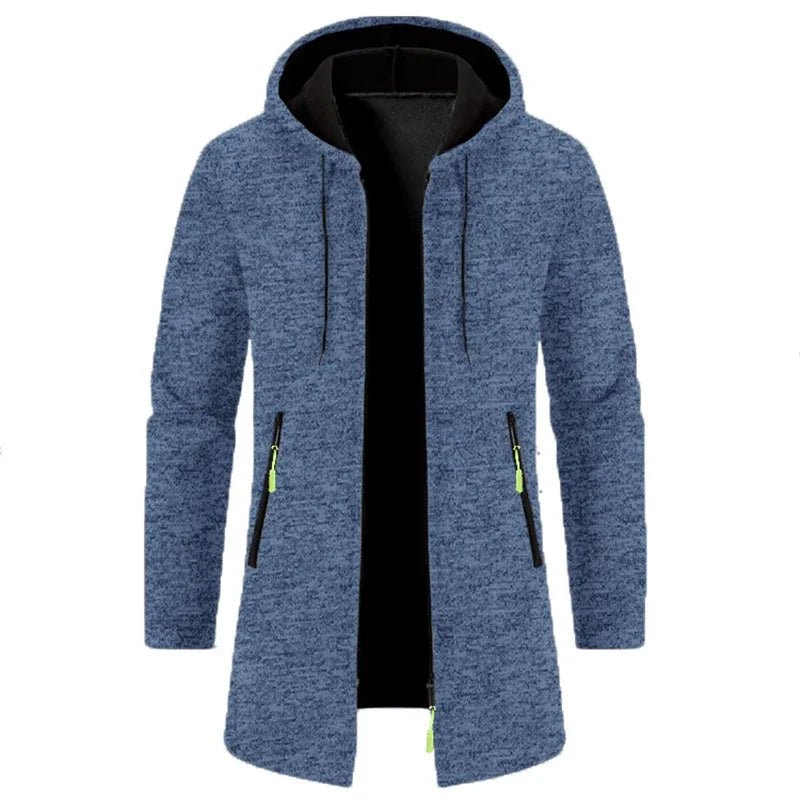 Autumn Men's Long Sleeve Sweatshirts for Men with Zipper Hooded Mens Oversize Winter Top Jacket Coat Warm Streetwear - PratSN