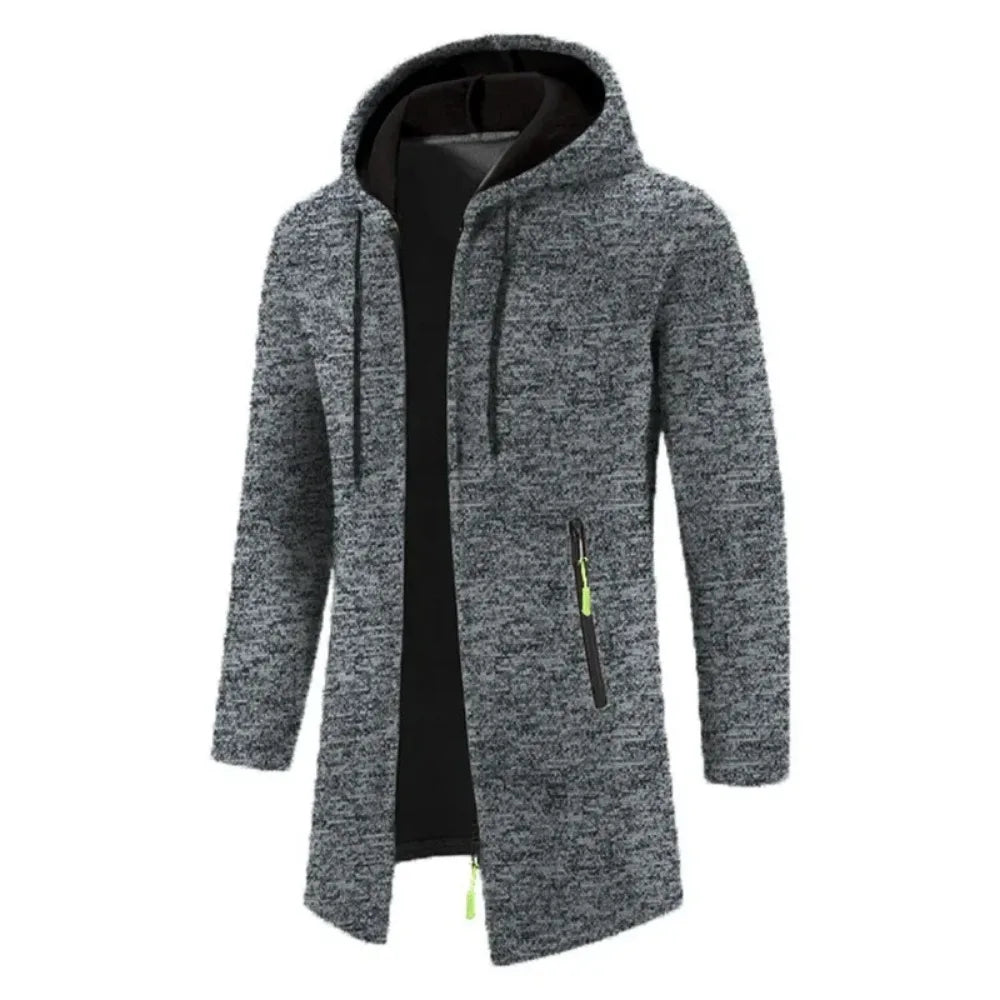 Autumn Men's Long Sleeve Sweatshirts for Men with Zipper Hooded Mens Oversize Winter Top Jacket Coat Warm Streetwear - PratSN