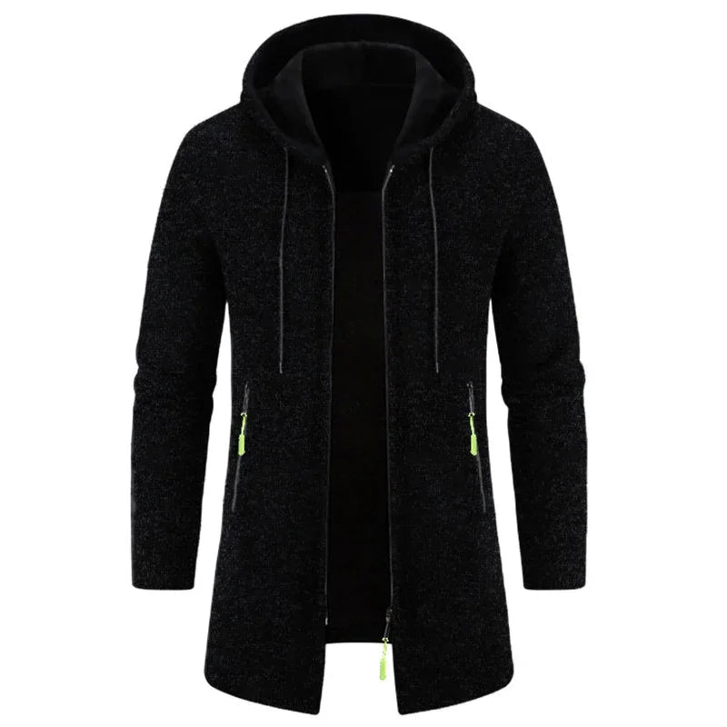 Autumn Men's Long Sleeve Sweatshirts for Men with Zipper Hooded Mens Oversize Winter Top Jacket Coat Warm Streetwear - PratSN