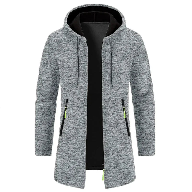 Autumn Men's Long Sleeve Sweatshirts for Men with Zipper Hooded Mens Oversize Winter Top Jacket Coat Warm Streetwear - PratSN