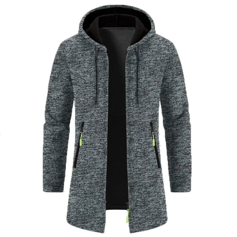 Autumn Men's Long Sleeve Sweatshirts for Men with Zipper Hooded Mens Oversize Winter Top Jacket Coat Warm Streetwear - PratSN