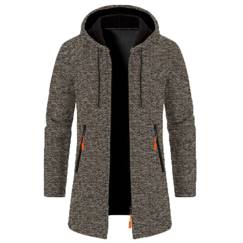 Autumn Men's Long Sleeve Sweatshirts for Men with Zipper Hooded Mens Oversize Winter Top Jacket Coat Warm Streetwear - PratSN