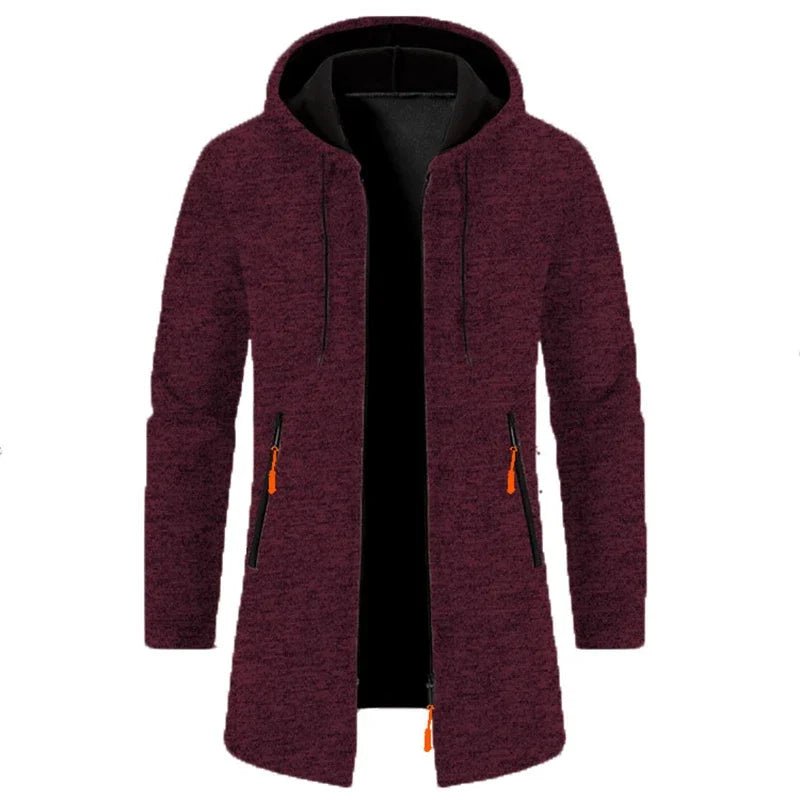 Autumn Men's Long Sleeve Sweatshirts for Men with Zipper Hooded Mens Oversize Winter Top Jacket Coat Warm Streetwear - PratSN