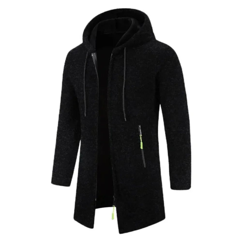 Autumn Men's Long Sleeve Sweatshirts for Men with Zipper Hooded Mens Oversize Winter Top Jacket Coat Warm Streetwear - PratSN