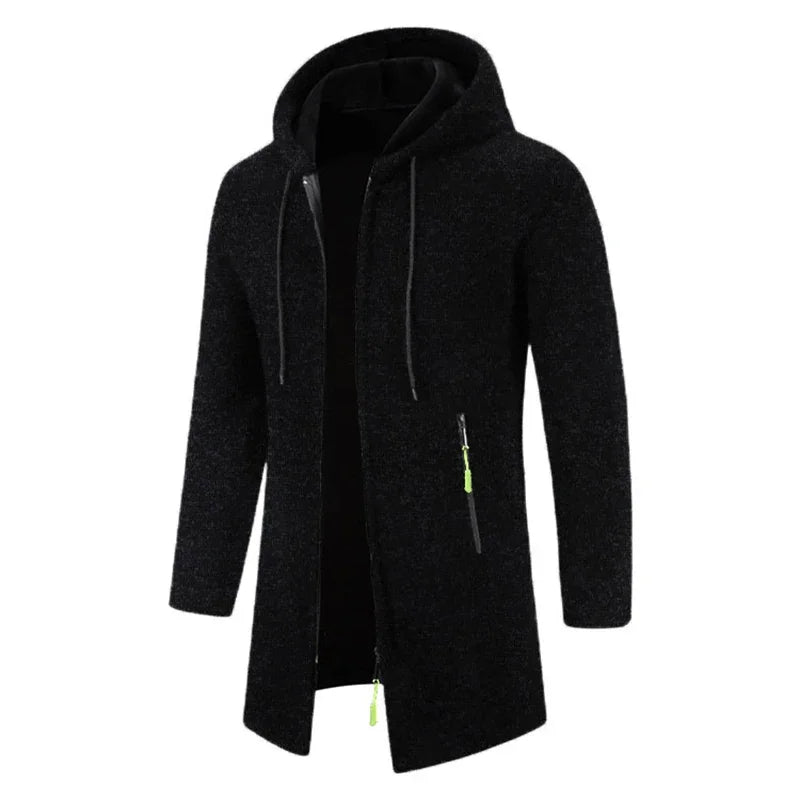 Autumn Men's Long Sleeve Sweatshirts for Men with Zipper Hooded Mens Oversize Winter Top Jacket Coat Warm Streetwear - PratSN