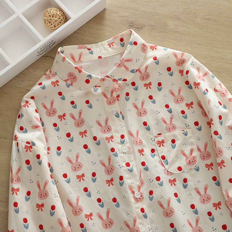 Autumn New Women's Clothing Printed Loose Lapel Long Sleeves Shirt - PratSN