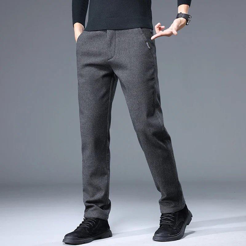 Autumn Winter Men's Brand Pants High Quality Casual Business Fashion Stretch Thick Cotton Bamboo Trousers Male Clothing - PratSN