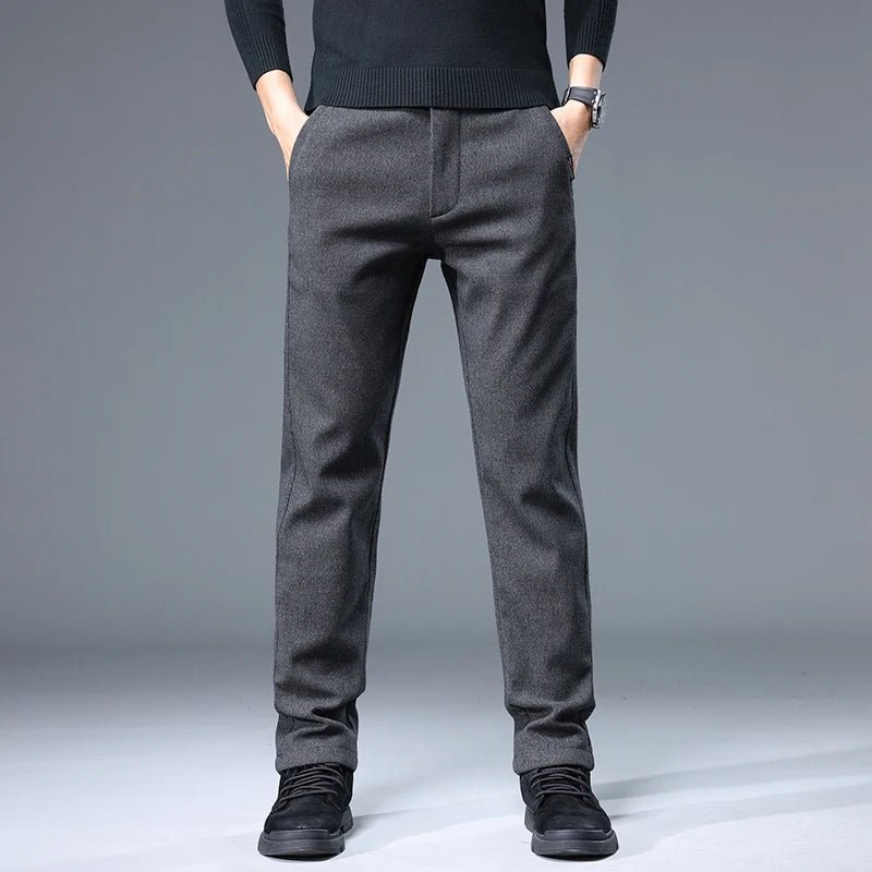 Autumn Winter Men's Brand Pants High Quality Casual Business Fashion Stretch Thick Cotton Bamboo Trousers Male Clothing - PratSN