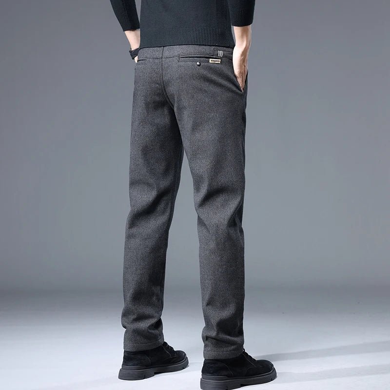Autumn Winter Men's Brand Pants High Quality Casual Business Fashion Stretch Thick Cotton Bamboo Trousers Male Clothing - PratSN