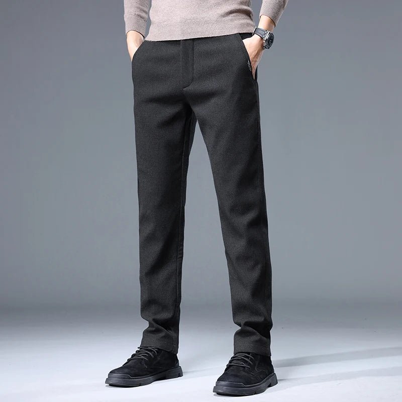 Autumn Winter Men's Brand Pants High Quality Casual Business Fashion Stretch Thick Cotton Bamboo Trousers Male Clothing - PratSN