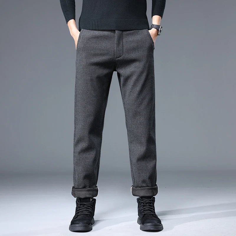 Autumn Winter Men's Brand Pants High Quality Casual Business Fashion Stretch Thick Cotton Bamboo Trousers Male Clothing - PratSN