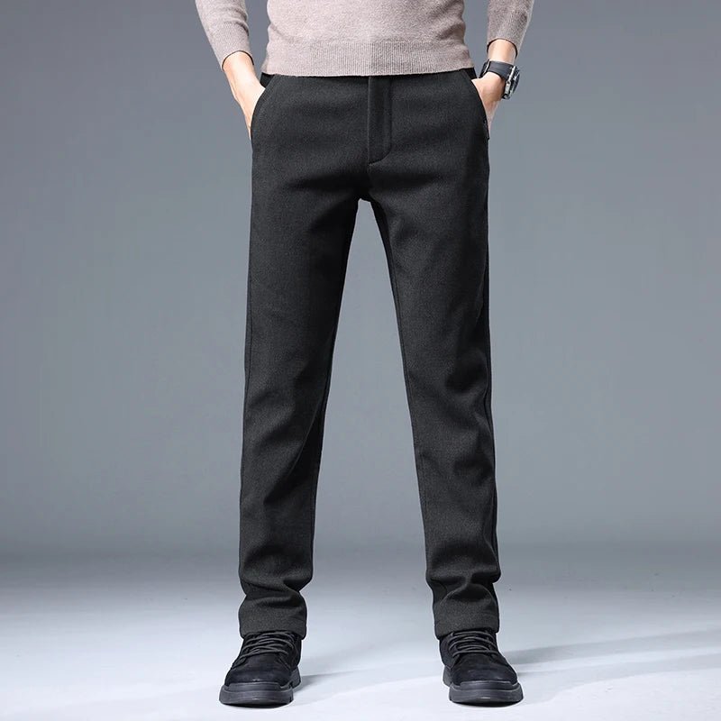 Autumn Winter Men's Brand Pants High Quality Casual Business Fashion Stretch Thick Cotton Bamboo Trousers Male Clothing - PratSN