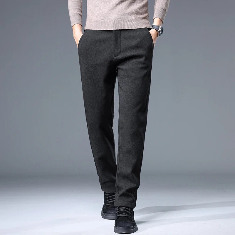Autumn Winter Men's Brand Pants High Quality Casual Business Fashion Stretch Thick Cotton Bamboo Trousers Male Clothing - PratSN
