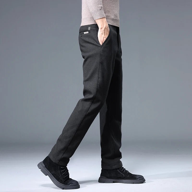 Autumn Winter Men's Brand Pants High Quality Casual Business Fashion Stretch Thick Cotton Bamboo Trousers Male Clothing - PratSN