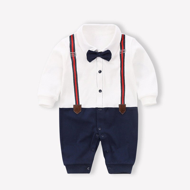 Baby Bodysuit Spring And Autumn Baby Hatsuit Climbing Suit Long Sleeve Newborn Gentleman'S Clothing - PratSN